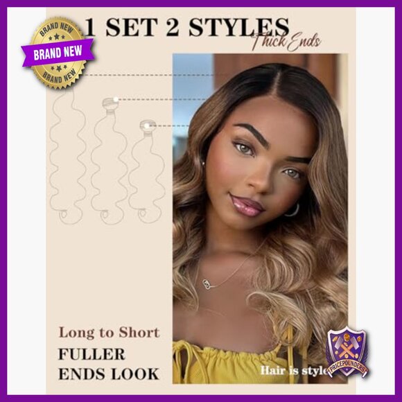 100% Brazilian Virgin Human Hair Extensions, Body Wave Bundles with Closure main image 4